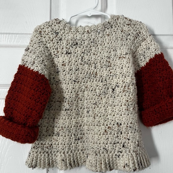 Cozy Cream and rust toddler Sweater - Picture 2 of 3